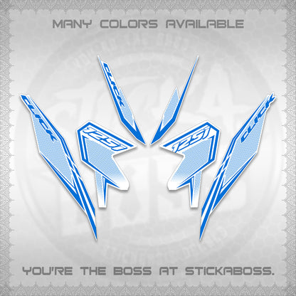 CLICK 125 V3 FOR WHITE DECALS (2026 LINE UP DESIGN) STICKER KITS By STICKABOSS