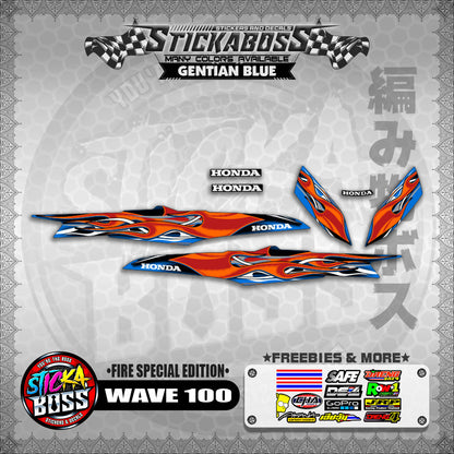 WAVE 100 STICKER DECALS ( FIRE SPECIAL EDITION )【WITH FREEBIES】