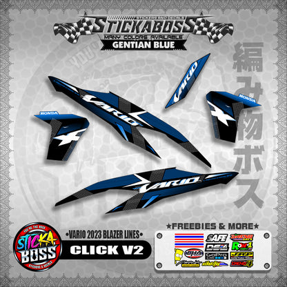 CLICK V2 STICKER DECALS ( VARIO 2023 BLAZER LINES )【WITH FREEBIES】