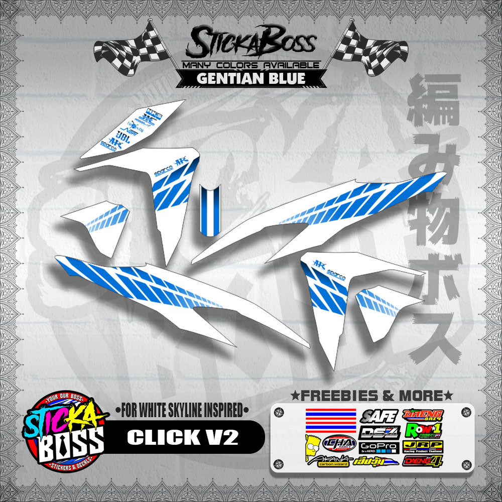 CLICK V2 DECALS ( FOR WHITE SKYLINE INSPIRED )【WITH FREEBIES】