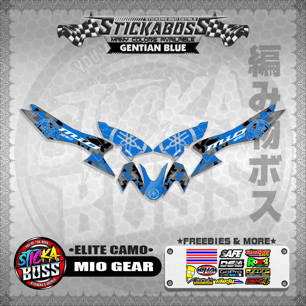 MIO GEAR STICKER DECALS ( ELITE CAMO )【WITH FREEBIES】