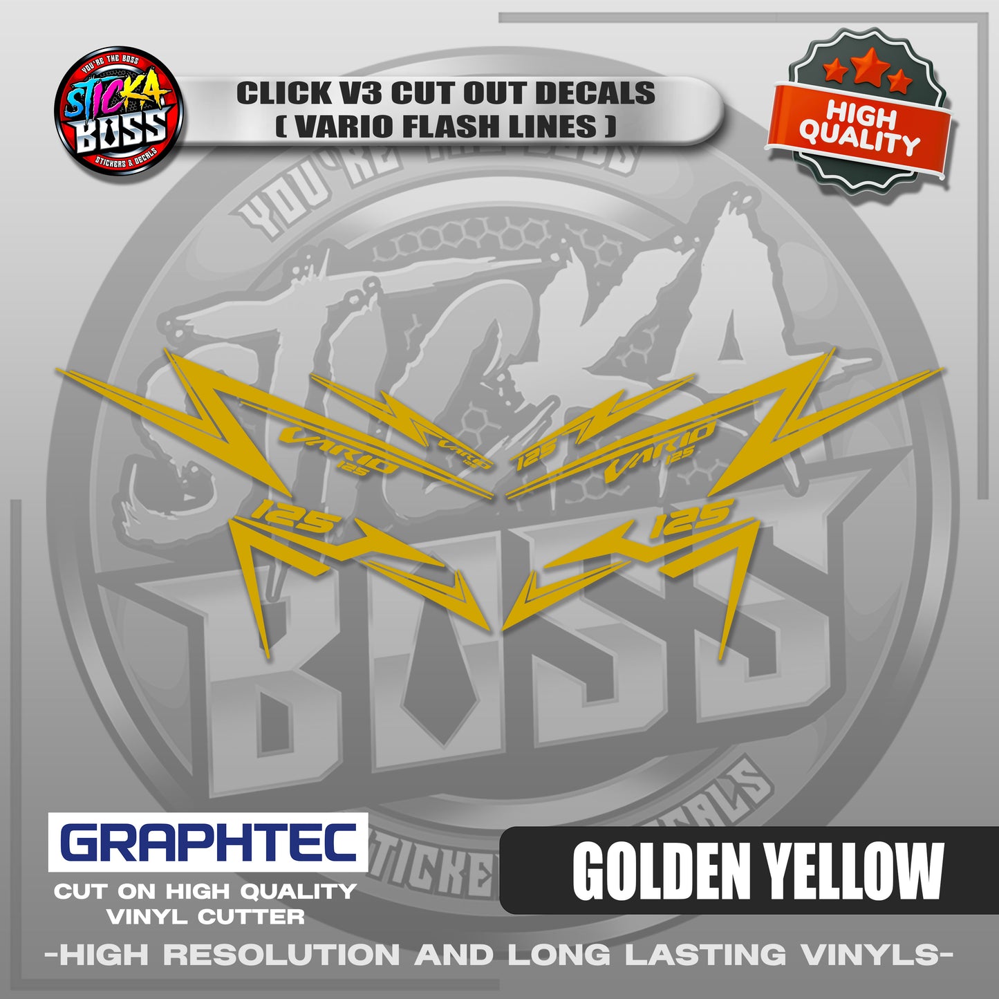 CLICK V3 CUT OUT DECALS ( VARIO FLASH LINES ) | VINYL WATERPROOF CUT-OUT STICKER DECALS