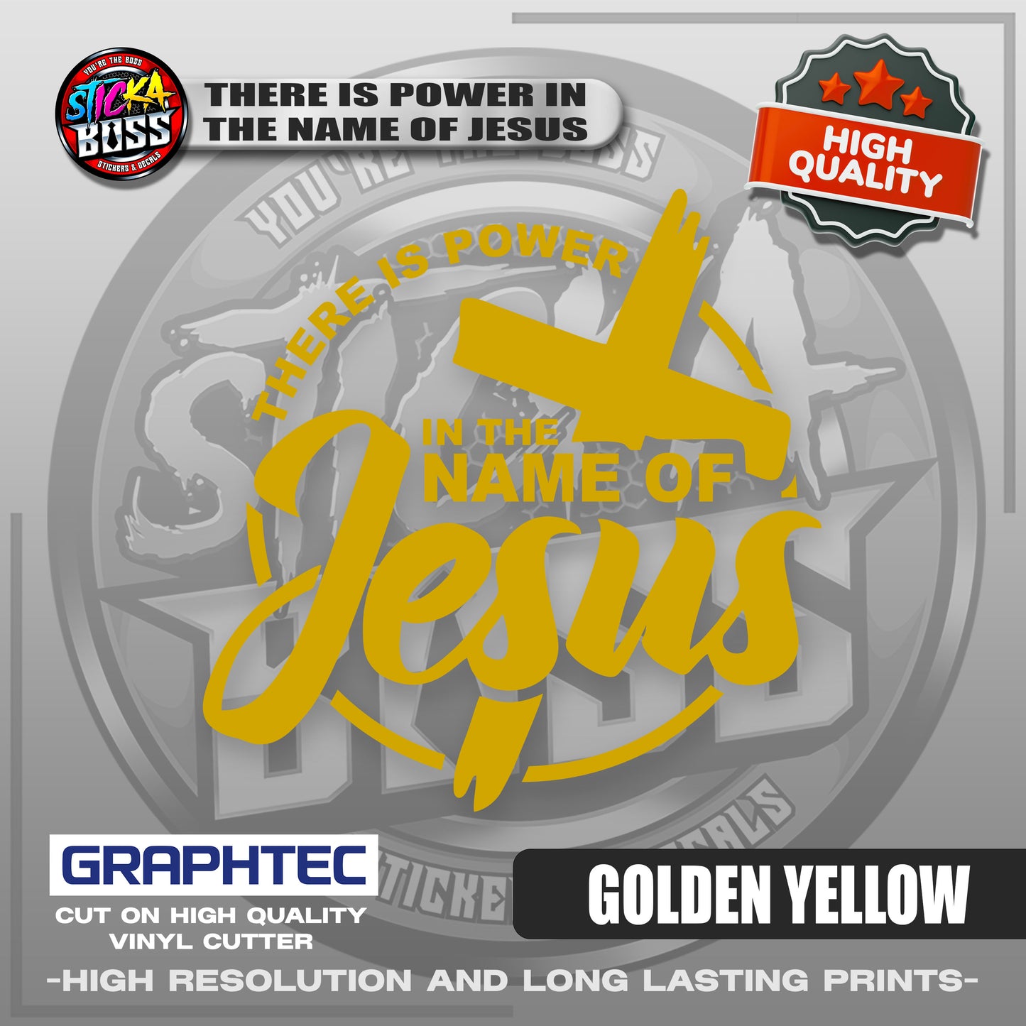 THERE IS POWER IN THE NAME OF JESUS | VINYL WATERPROOF CUT-OUT STICKER DECALS【Stickaboss】