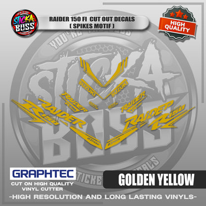 RAIDER 150 FI CUT OUT DECALS ( SPIKES MOTIF ) | VINYL WATERPROOF CUT-OUT STICKER DECALS