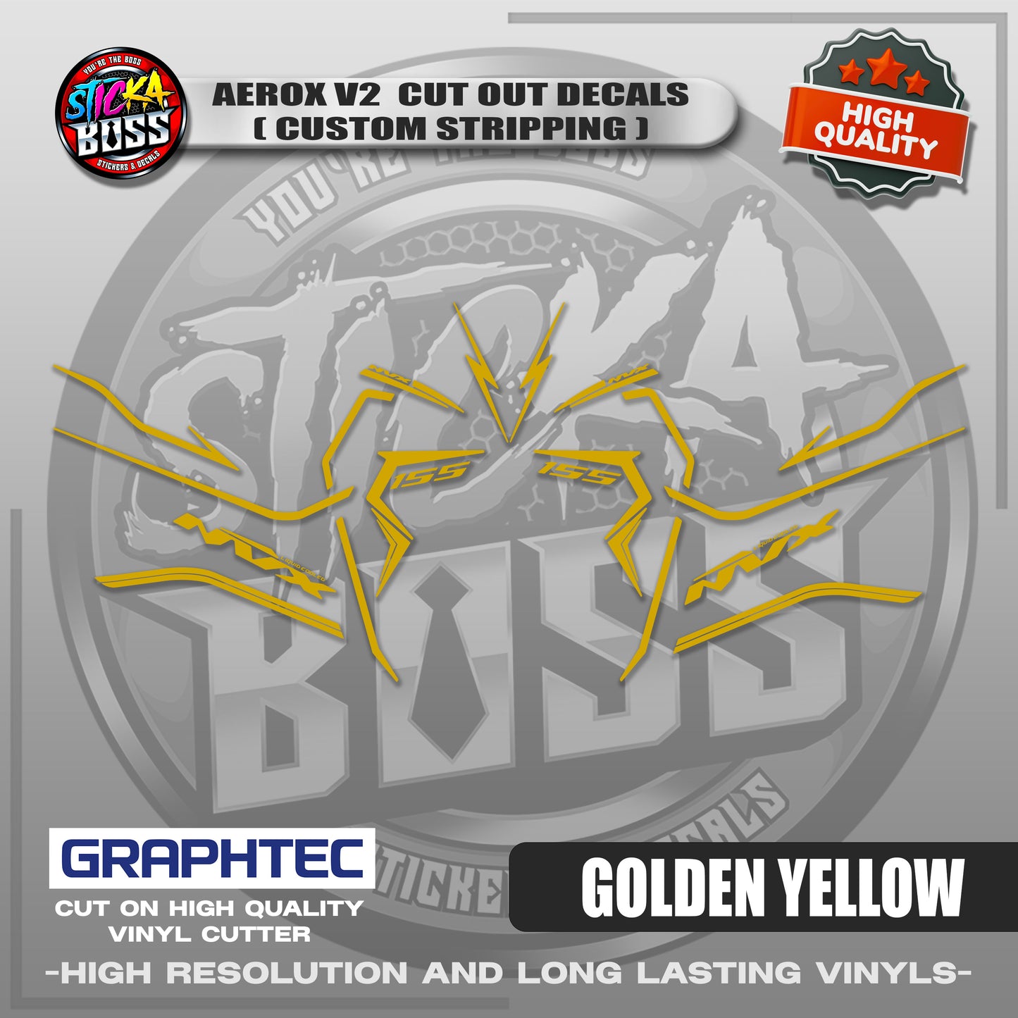 AEROX V2 CUT OUT DECALS ( CUSTOM STRIPPING ) | VINYL WATERPROOF CUT-OUT STICKER DECALS