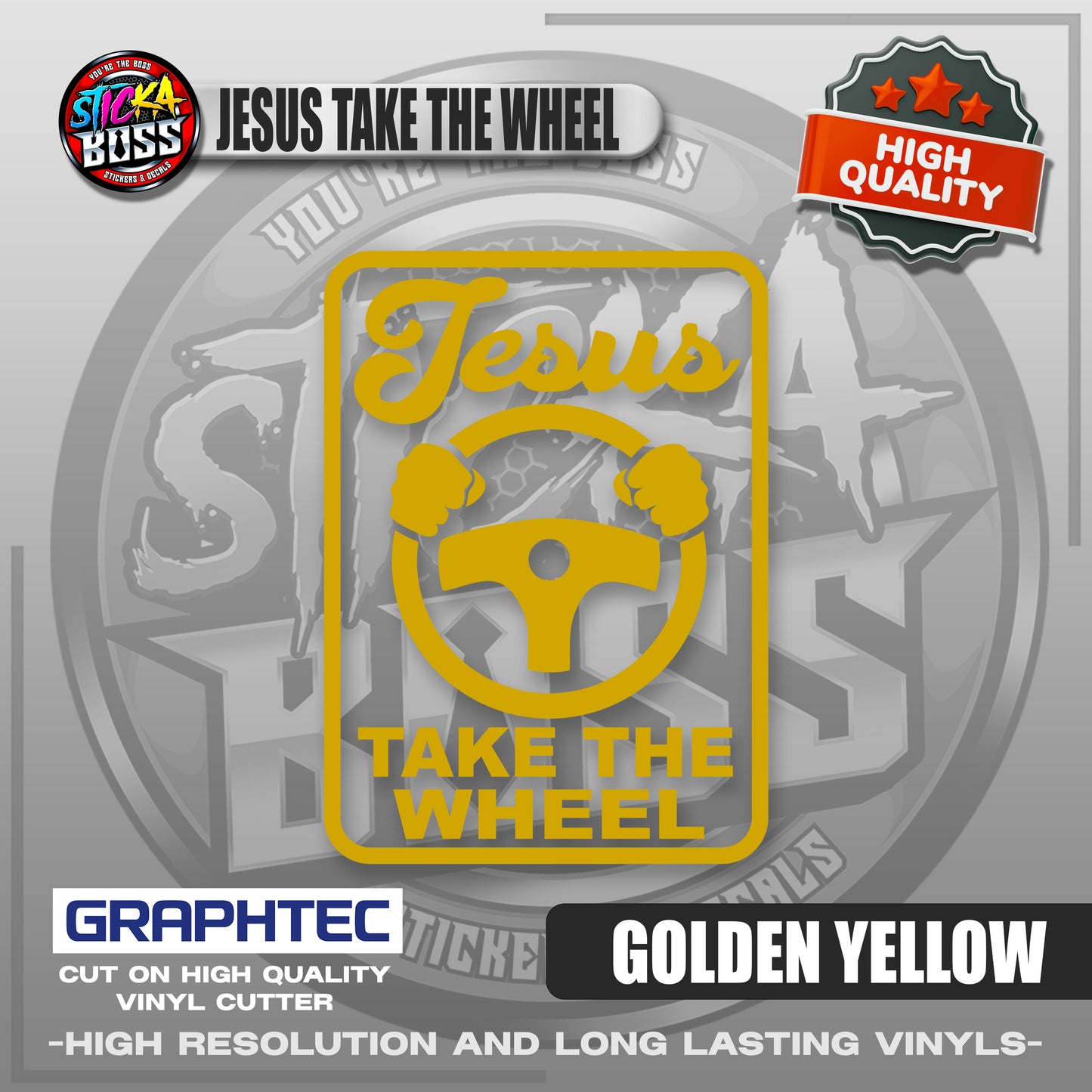 JESUS TAKE THE WHEEL | VINYL WATERPROOF CUT-OUT STICKER DECALS【Stickaboss】