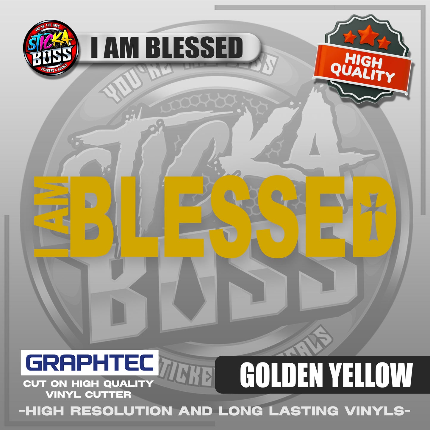 I AM BLESSED | VINYL WATERPROOF CUT-OUT STICKER DECALS【Stickaboss】