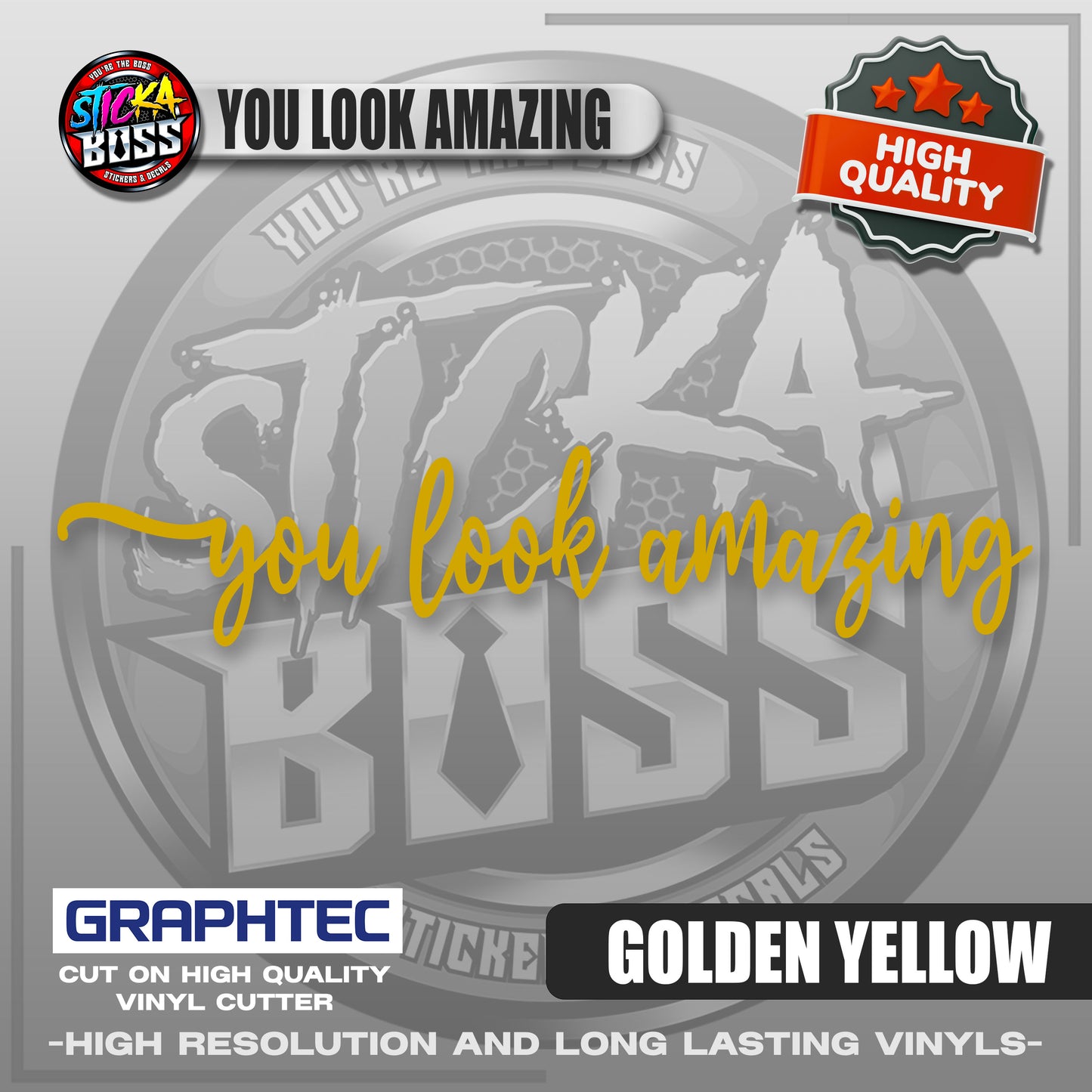 YOU LOOK AMAZING | VINYL WATERPROOF CUT-OUT STICKER DECALS【Stickaboss】
