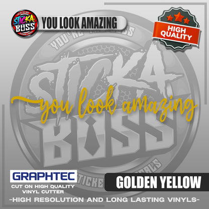 YOU LOOK AMAZING | VINYL WATERPROOF CUT-OUT STICKER DECALS【Stickaboss】