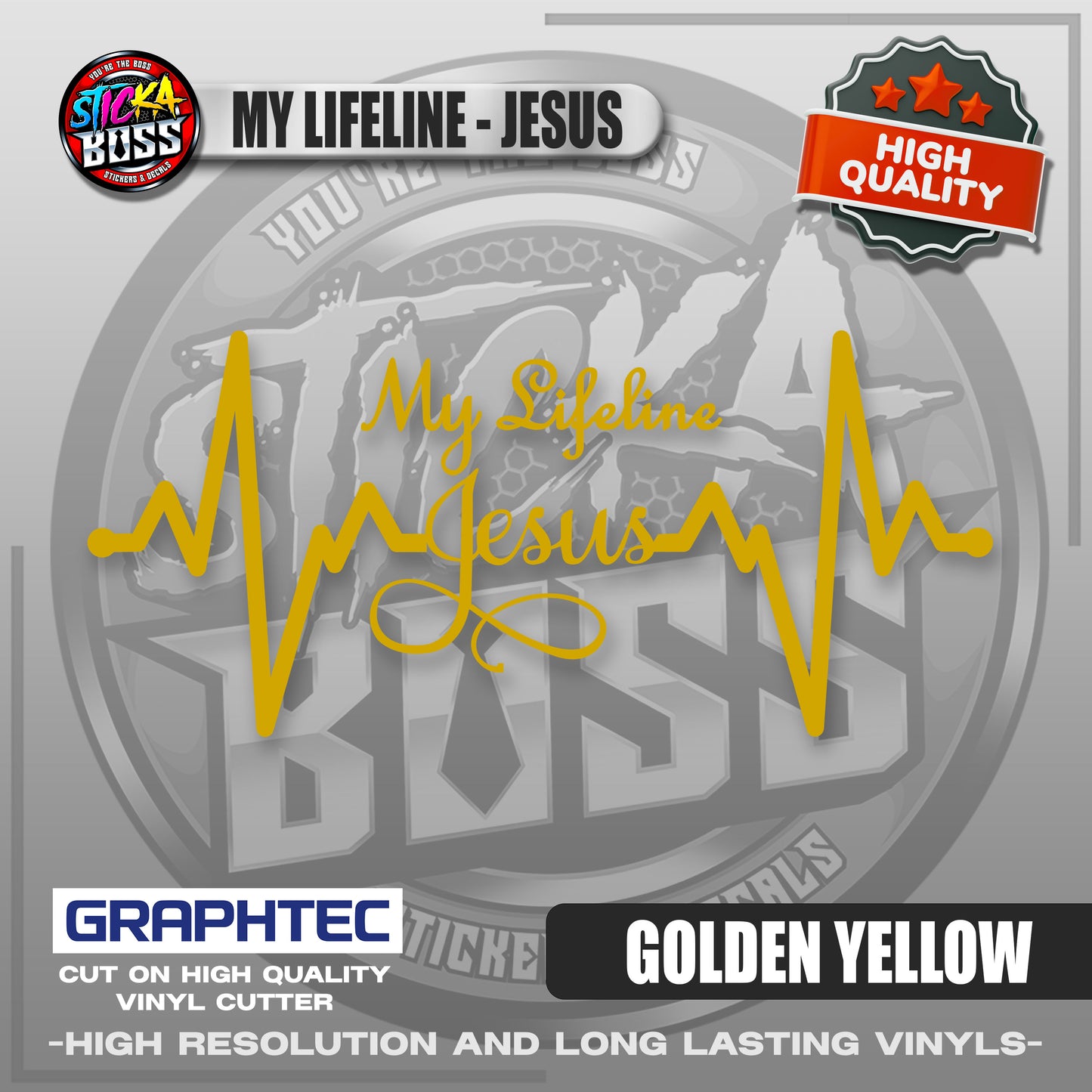 MY LIFELINE - JESUS | VINYL WATERPROOF CUT-OUT STICKER DECALS【Stickaboss】