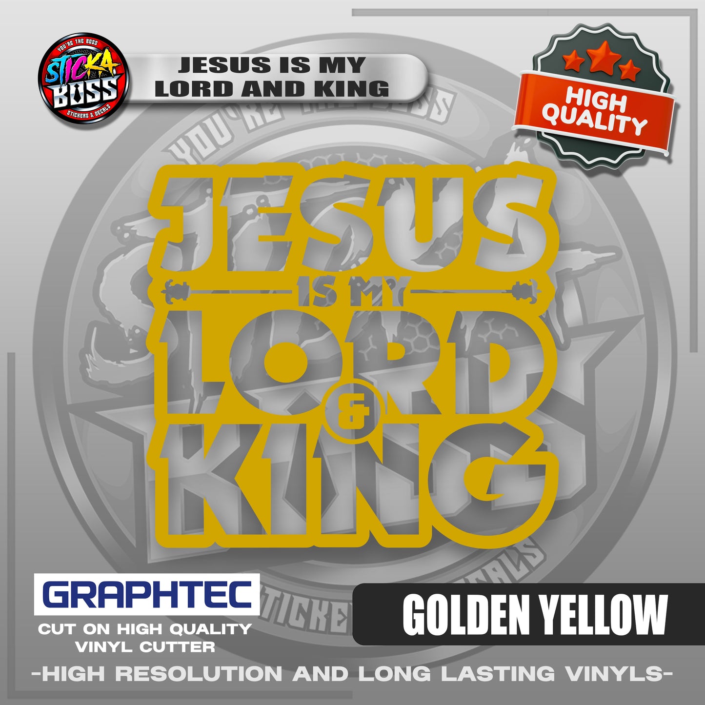 JESUS IS MY LORD AND KING | VINYL WATERPROOF CUT-OUT STICKER DECALS【Stickaboss】