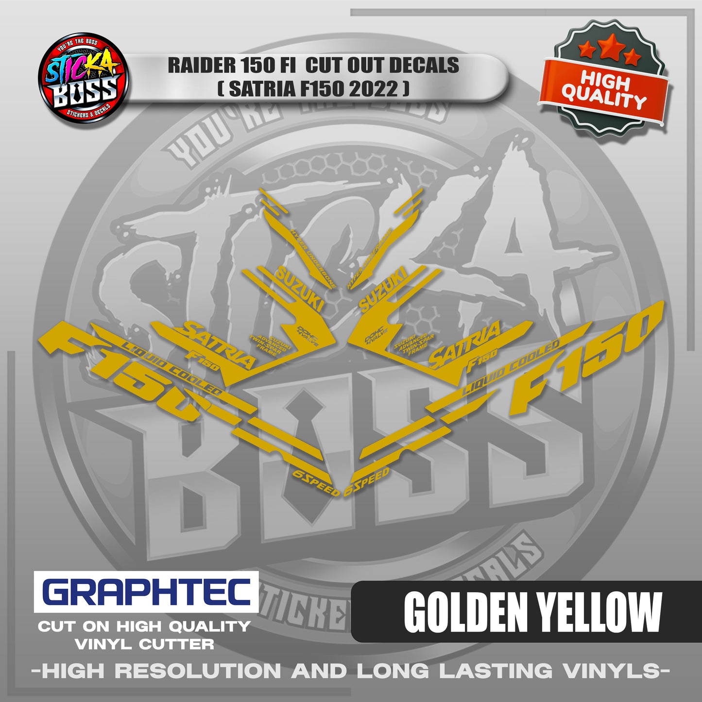 RAIDER 150 FI CUT OUT DECALS ( SATRIA F150 2022 ) | VINYL WATERPROOF CUT-OUT STICKER DECALS