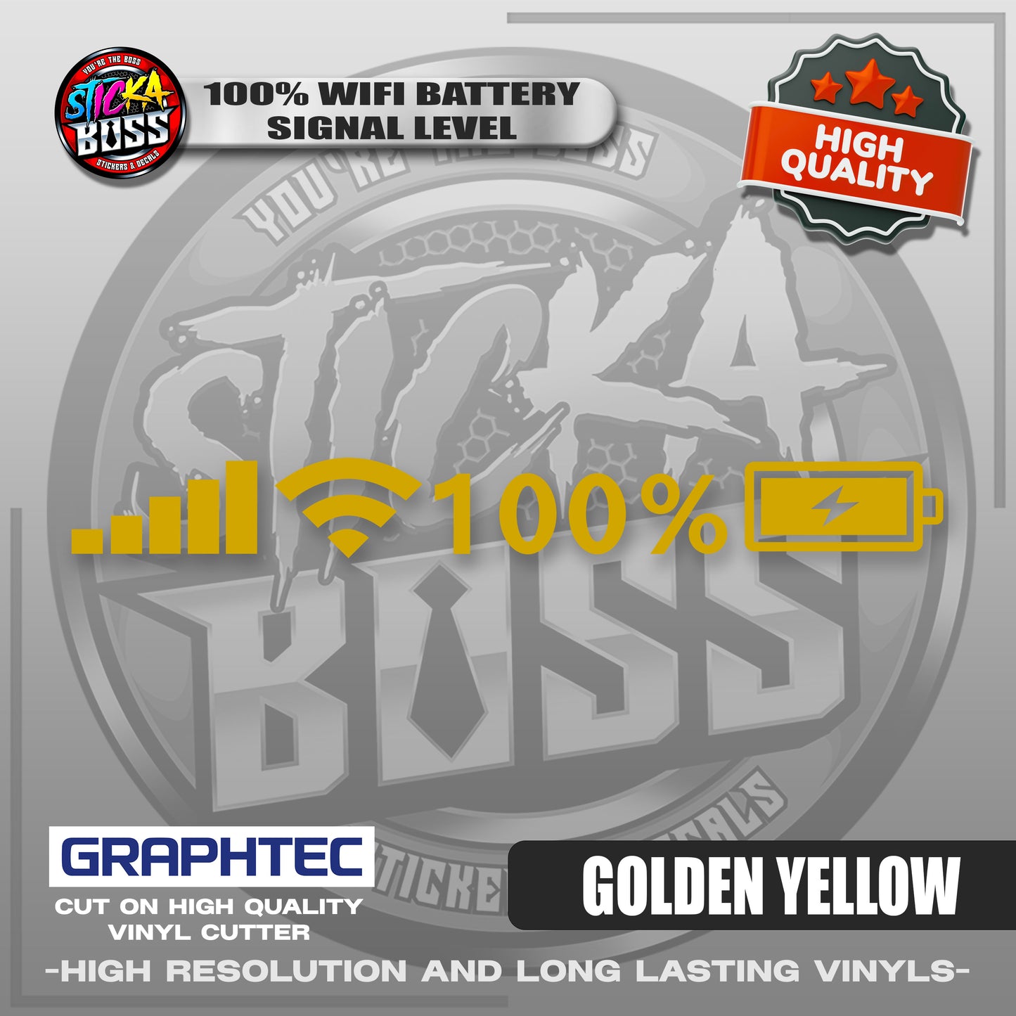 100% WIFI BATTERY SIGNAL LEVEL | VINYL WATERPROOF CUT-OUT STICKER DECALS【Stickaboss】