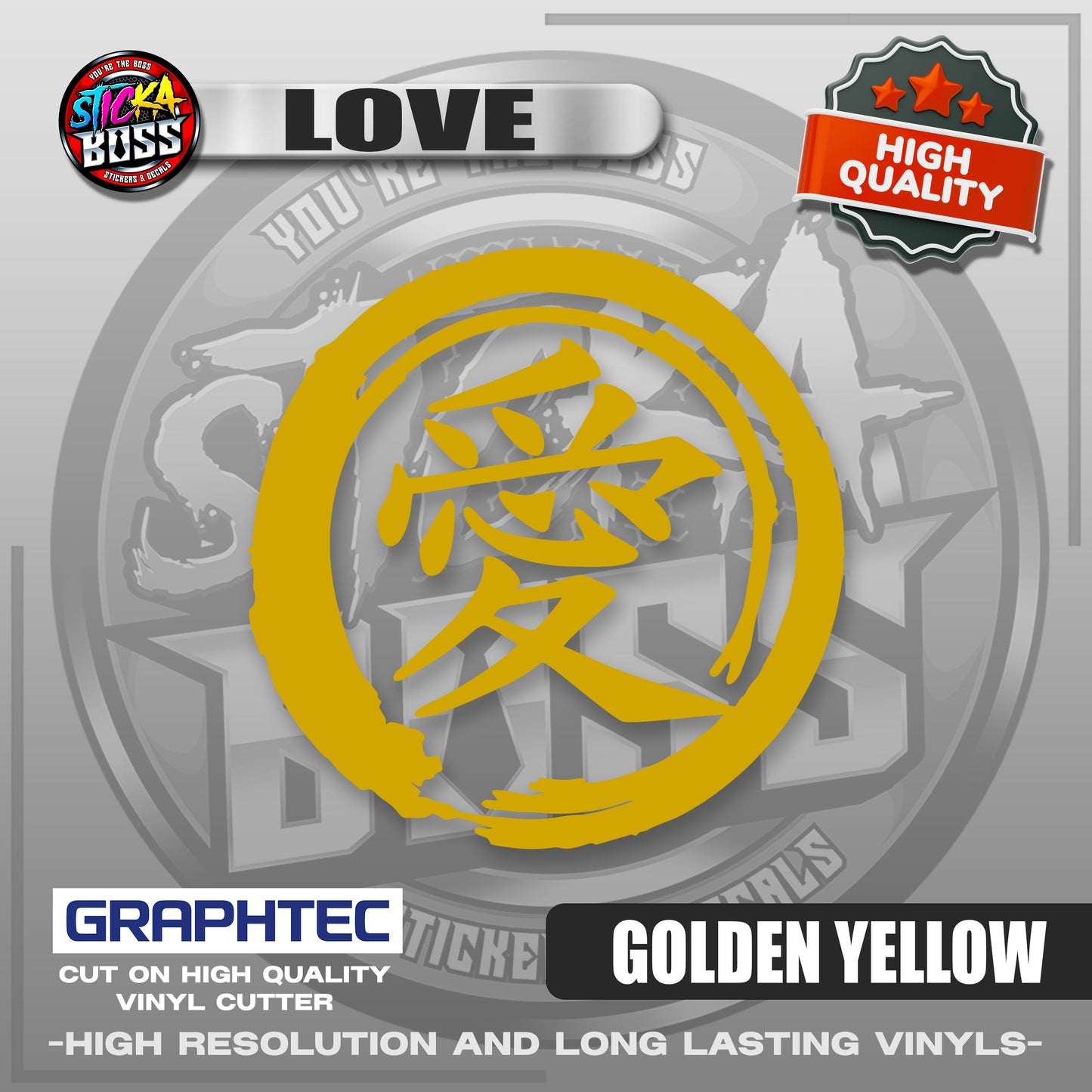 LOVE - JAPANESE KANJI SYMBOL | VINYL WATERPROOF CUT-OUT STICKER DECALS【Stickaboss】