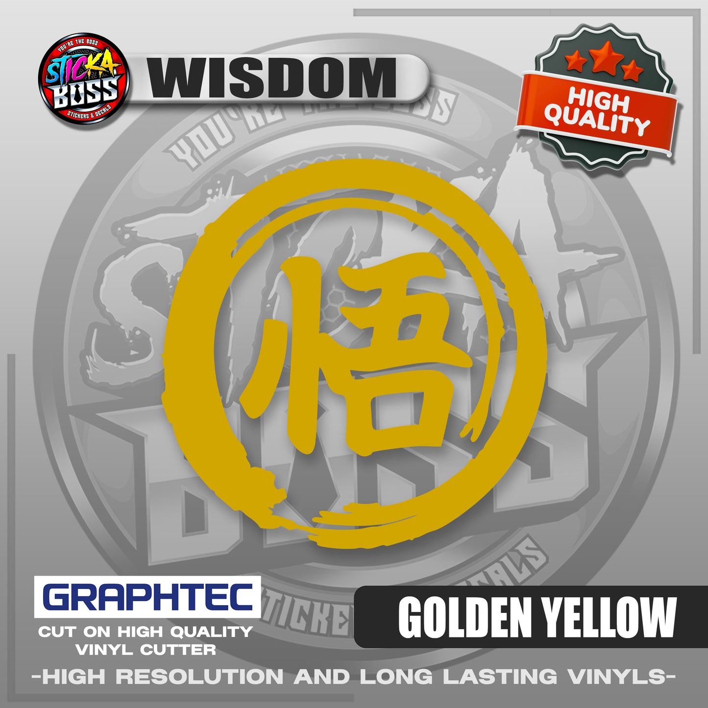 WISDOM - JAPANESE KANJI SYMBOL | VINYL WATERPROOF CUT-OUT STICKER DECALS【Stickaboss】