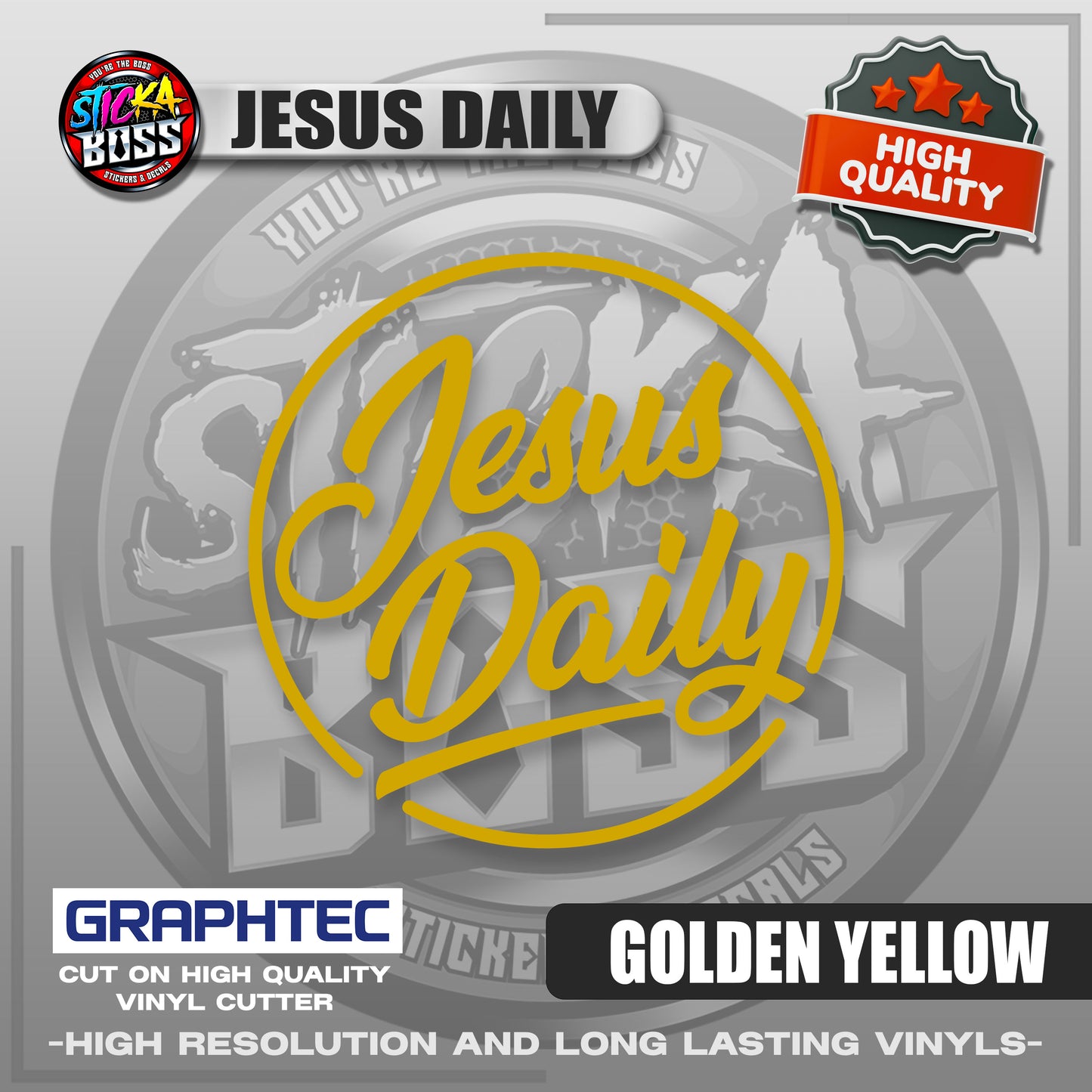 JESUS DAILY | VINYL WATERPROOF CUT-OUT STICKER DECALS【Stickaboss】
