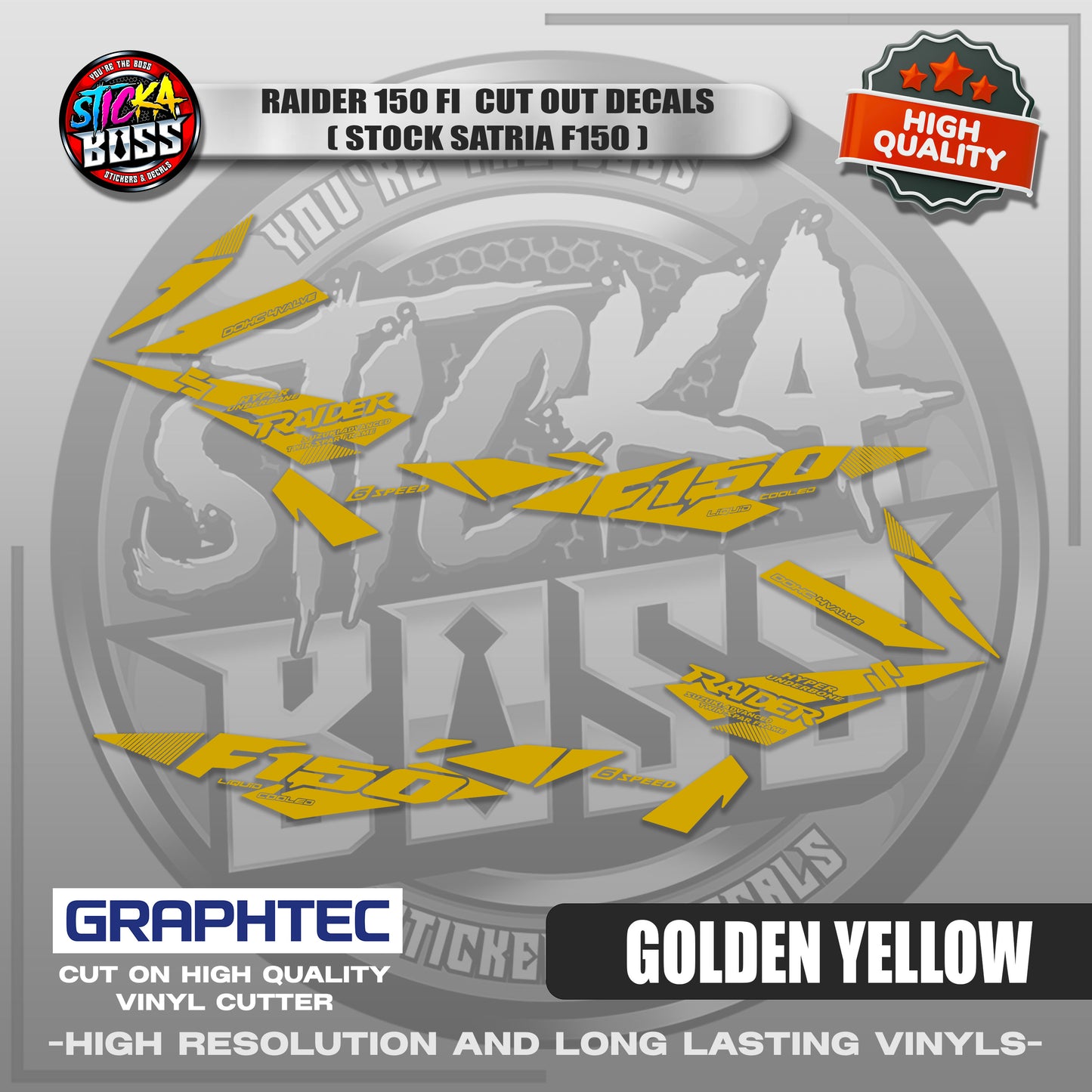 RAIDER 150 FI CUT OUT DECALS ( STOCK SATRIA F150 ) | VINYL WATERPROOF CUT-OUT STICKER DECALS