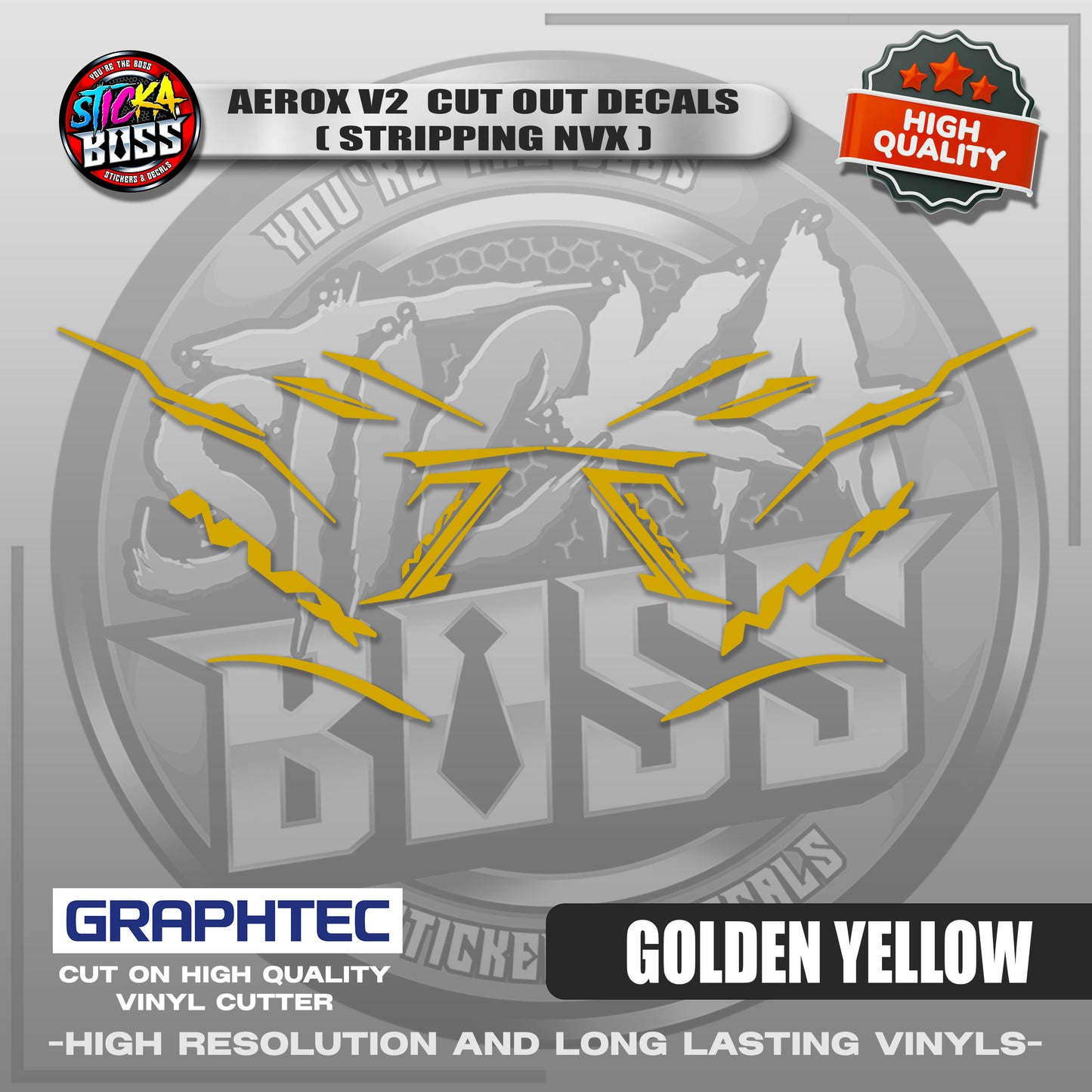 AEROX V2 CUT OUT DECALS ( STRIPPING NVX ) | VINYL WATERPROOF CUT-OUT STICKER DECALS