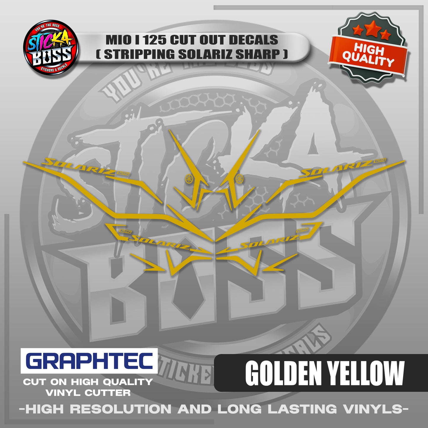 MIO I 125 CUT OUT DECALS ( STRIPPING SOLARIZ SHARP ) | VINYL WATERPROOF CUT-OUT STICKER DECALS