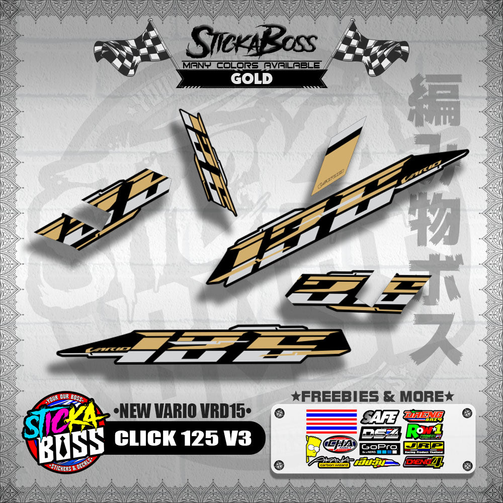 CLICK 125 V3 DECALS ( NEW VARIO VRD15 )[ PREMIUM GLOSSY LAMINATED ]【WITH FREEBIES】