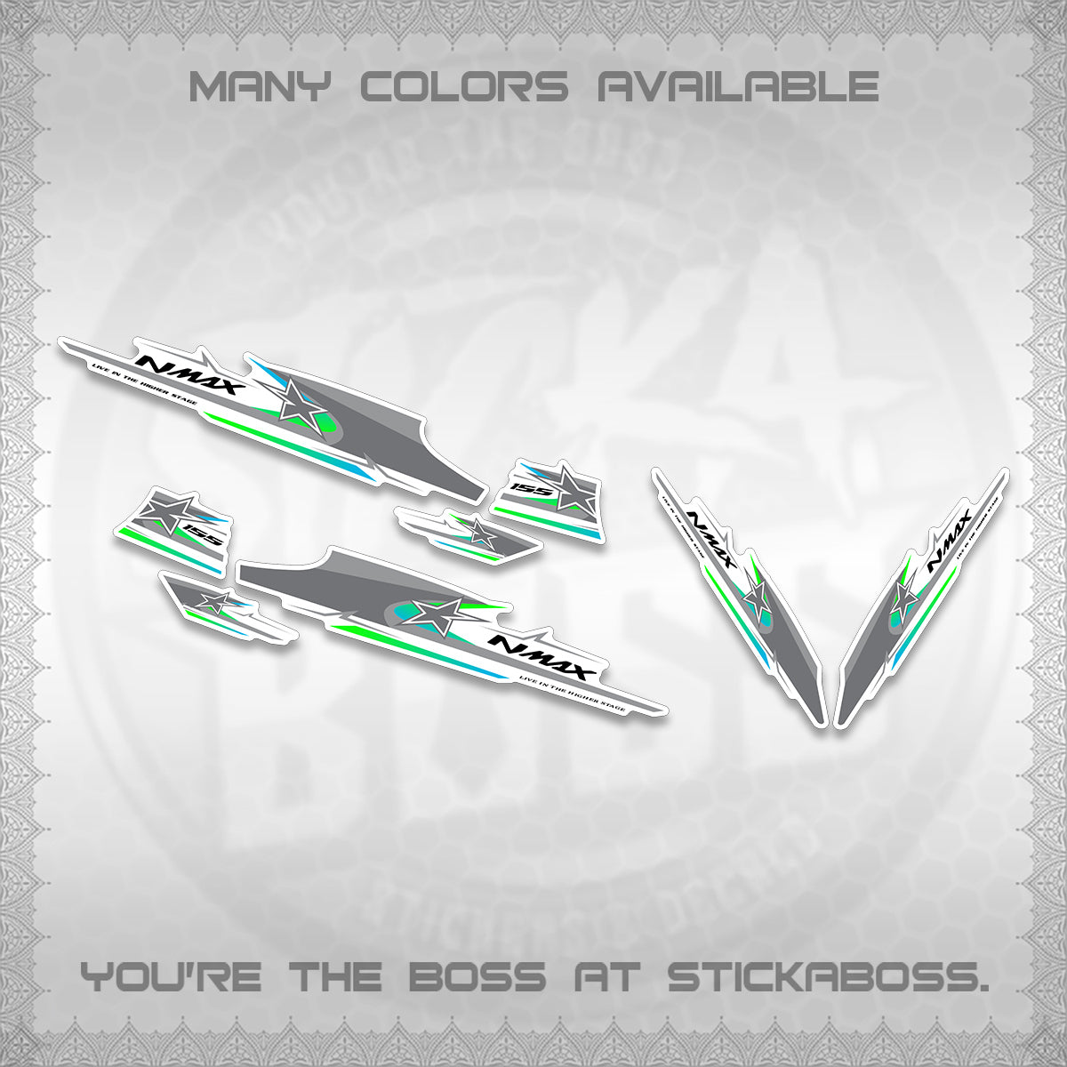NMAX V1 FOR WHITE THAI-INDO DECALS (THMI 02 DESIGN)STICKER DECALS By STICKABOSS