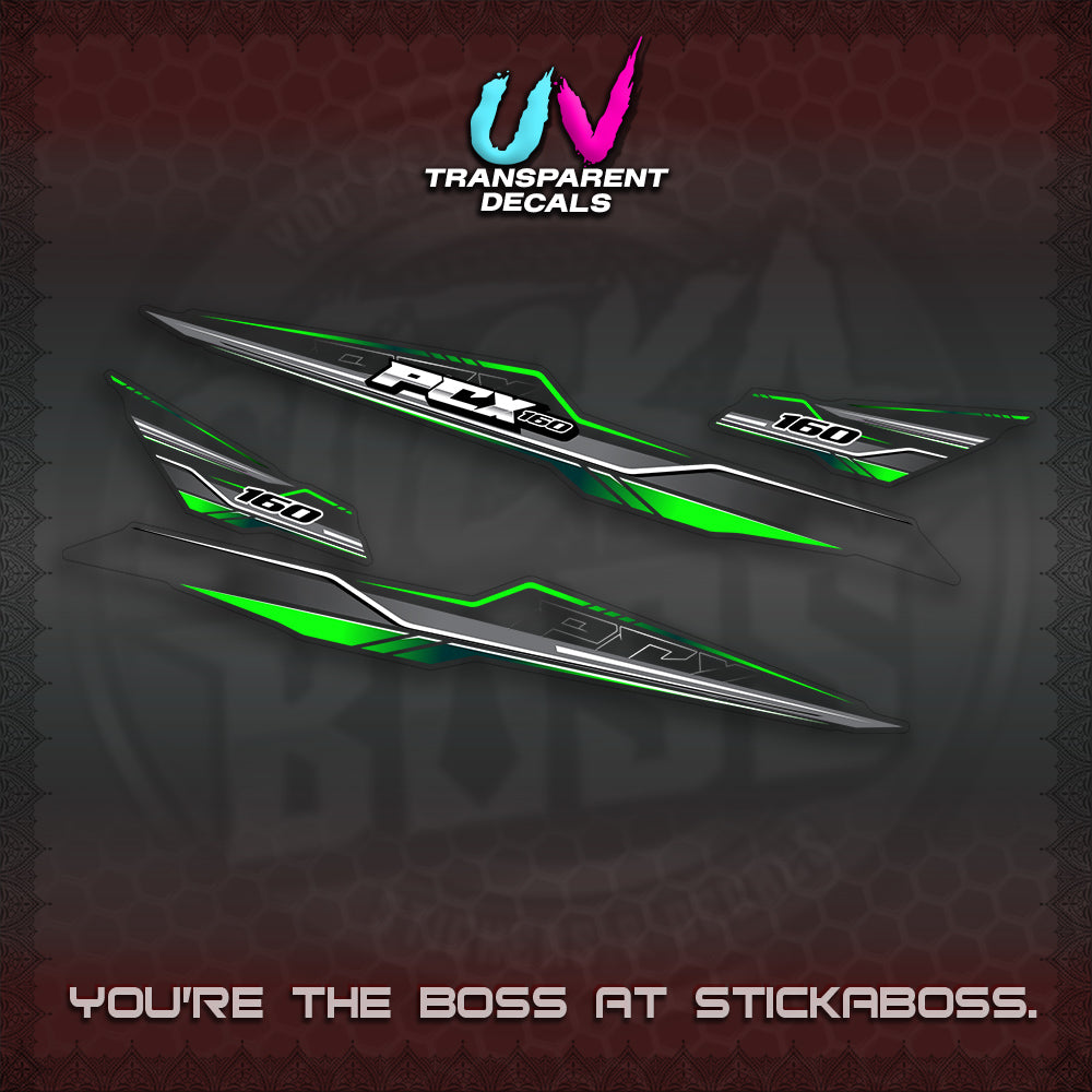 PCX 155 160 UV TRANSPARENT INDO DECALS (P007 NEW DESIGN)STICKER DECALS By STICKABOSS