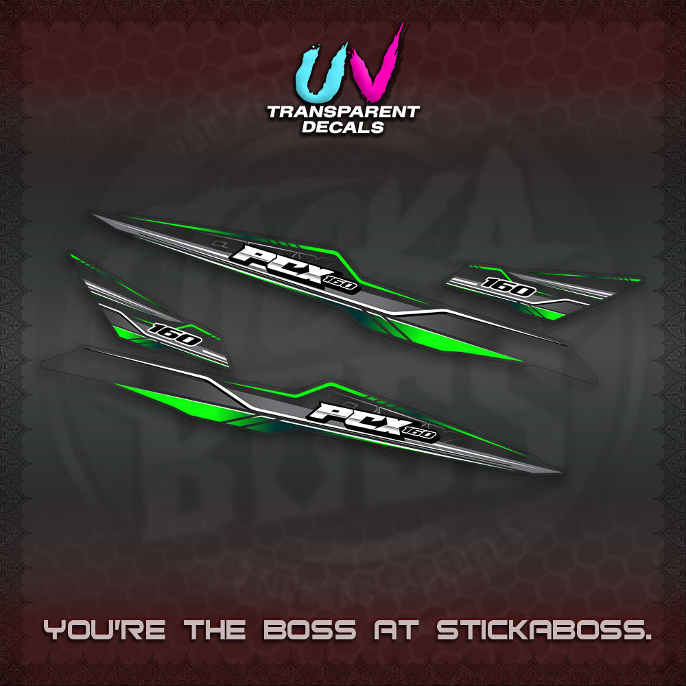 PCX 155 160 UV TRANSPARENT INDO DECALS (P007 NEW DESIGN)STICKER DECALS By STICKABOSS