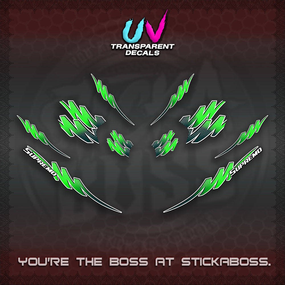 ADV 160 UV TRANSPARENT STRIPING(2 TONE PUTREA VIRDIAN) STICKER DECALS By STICKABOSS