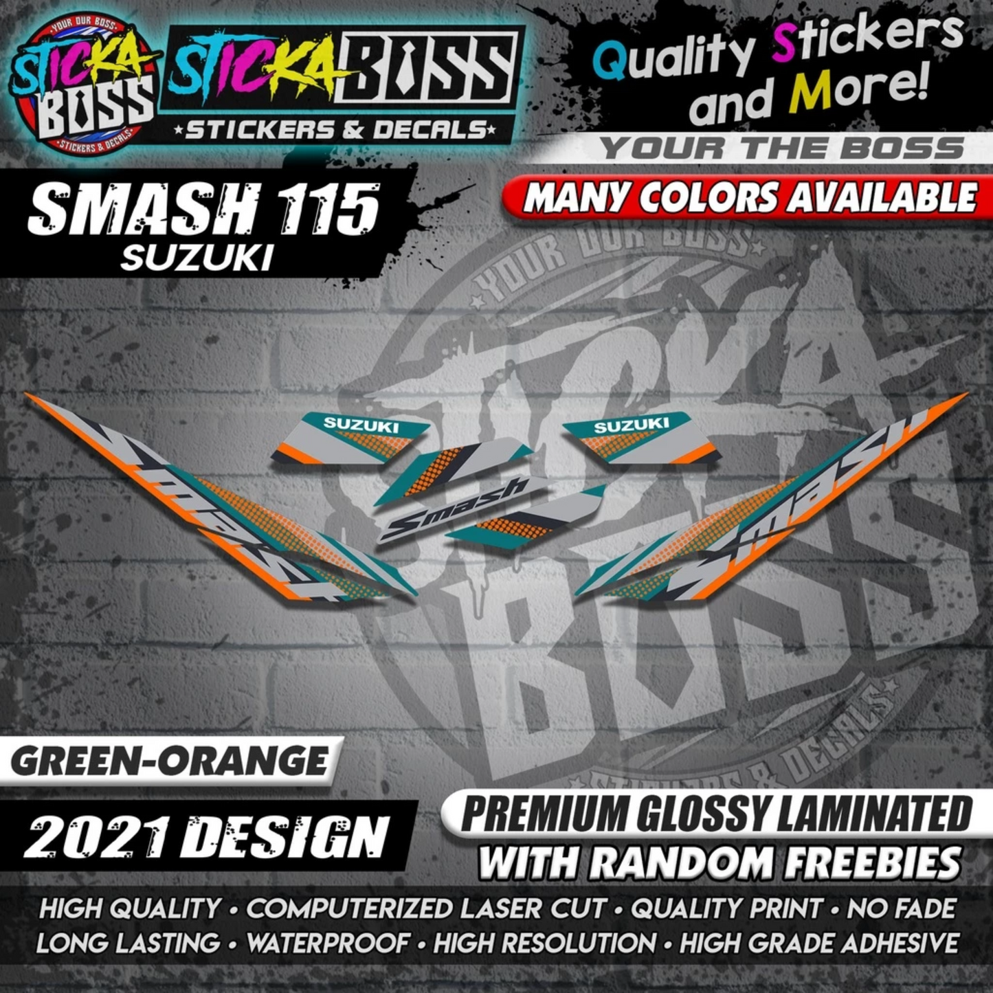 Suzuki Smash 115 Stock Decals ( 2021 DESIGN )【WITH FREEBIES】