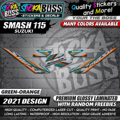 Suzuki Smash 115 Stock Decals ( 2021 DESIGN )【WITH FREEBIES】