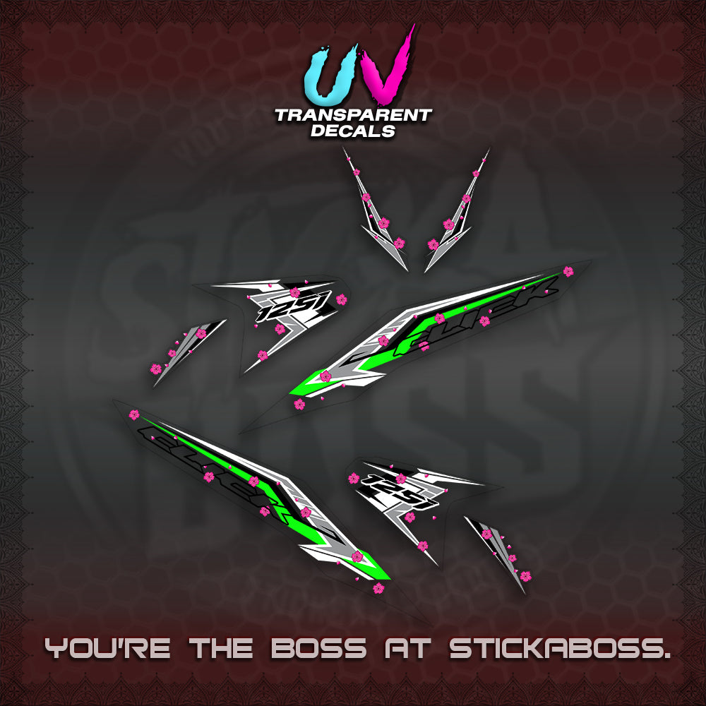 CLICK V2 UV TRANSPARENT VARIO DECALS (MOTIF POLET SAKURA DESIGN)STICKER DECALS By STICKABOSS