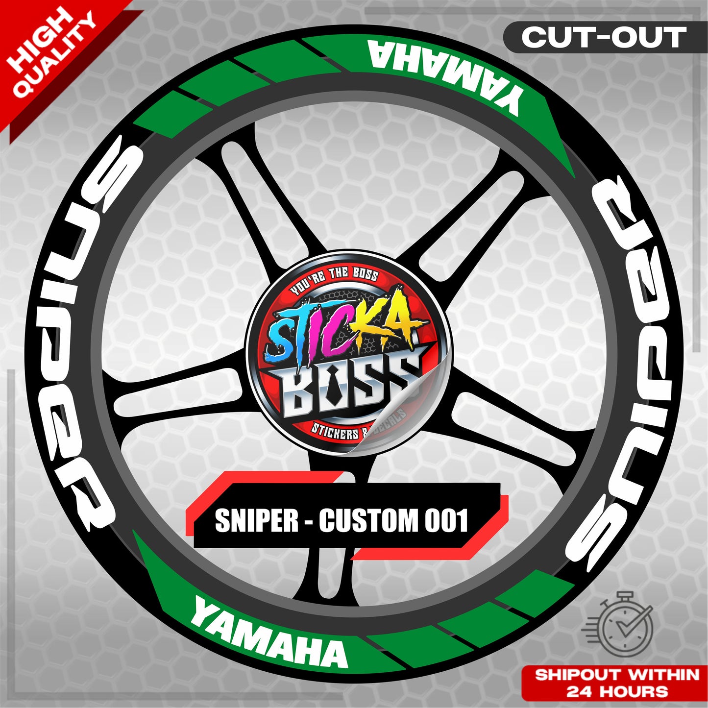 SNIPER 150 / 155 MAGS STICKER SET  ( 2 MAGS ) - CUSTOM 001 | VINYL WATERPROOF CUT-OUT DECALS