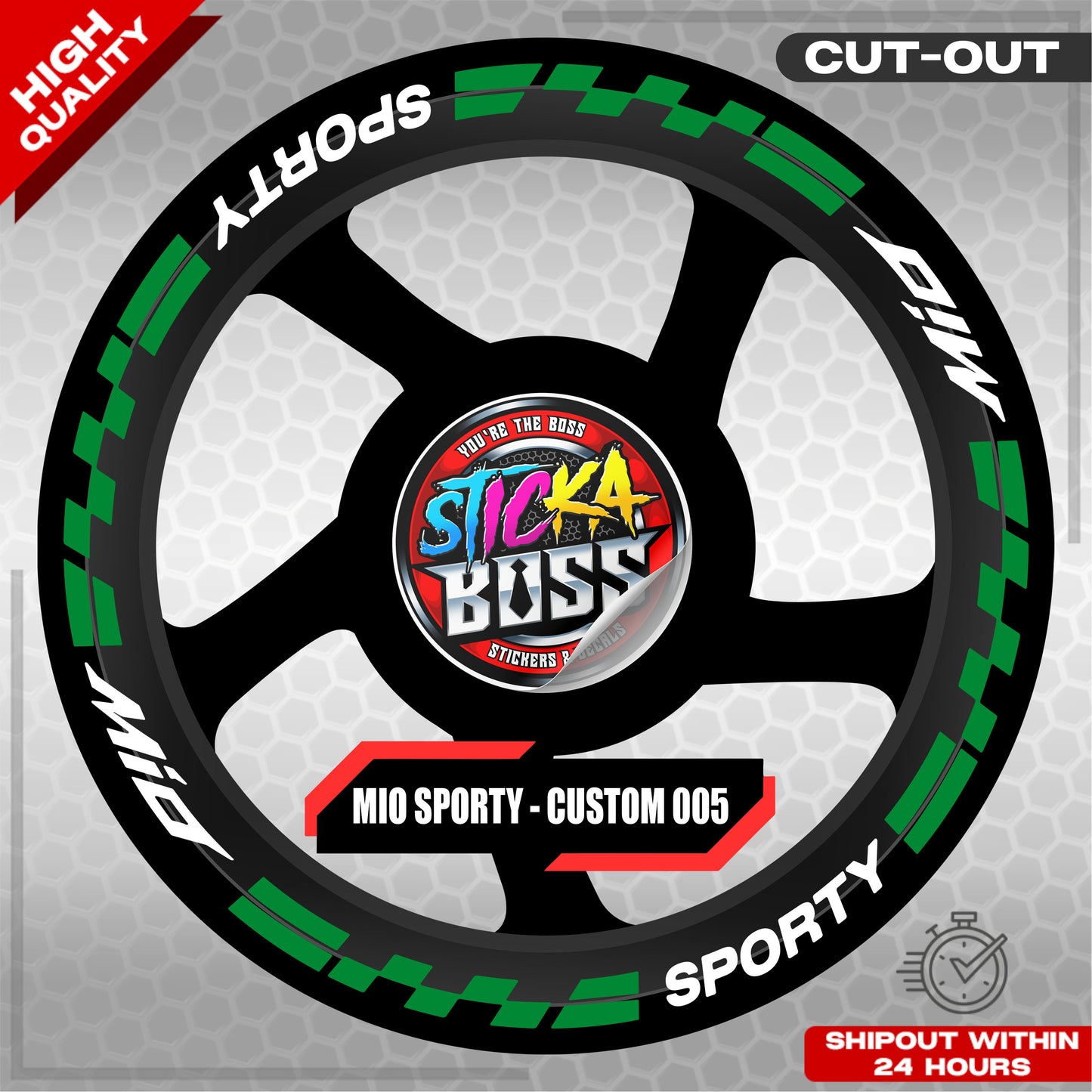 MIO SPORTY MAG STICKER SET ( 2 MAGS ) - CUSTOM 005 | VINYL WATERPROOF CUT-OUT DECALS