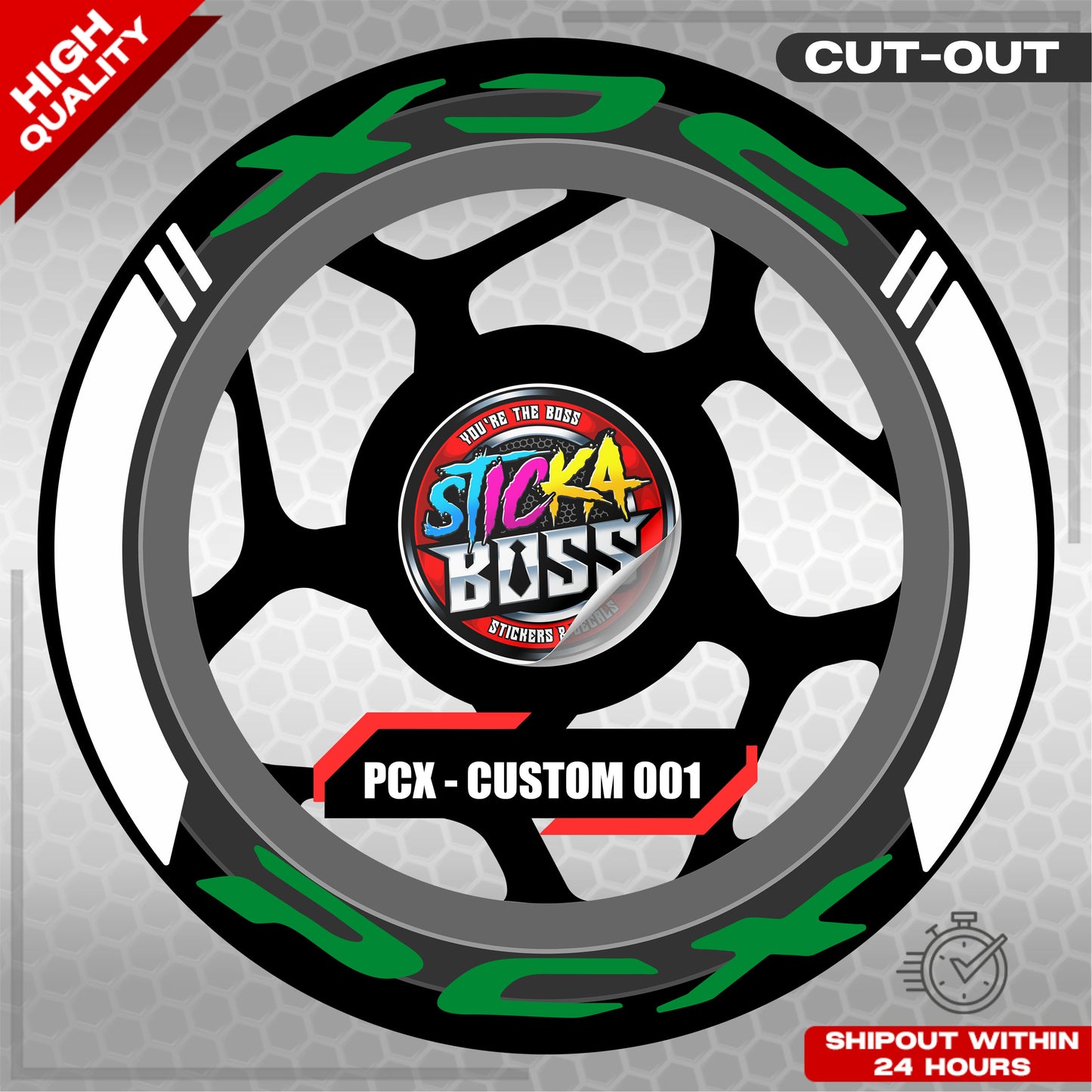 PCX 150 / 160 MAGS STICKER SET  ( 2 MAGS ) - CUSTOM 001 | VINYL WATERPROOF CUT-OUT DECALS