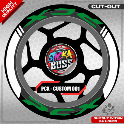 PCX 150 / 160 MAGS STICKER SET  ( 2 MAGS ) - CUSTOM 001 | VINYL WATERPROOF CUT-OUT DECALS