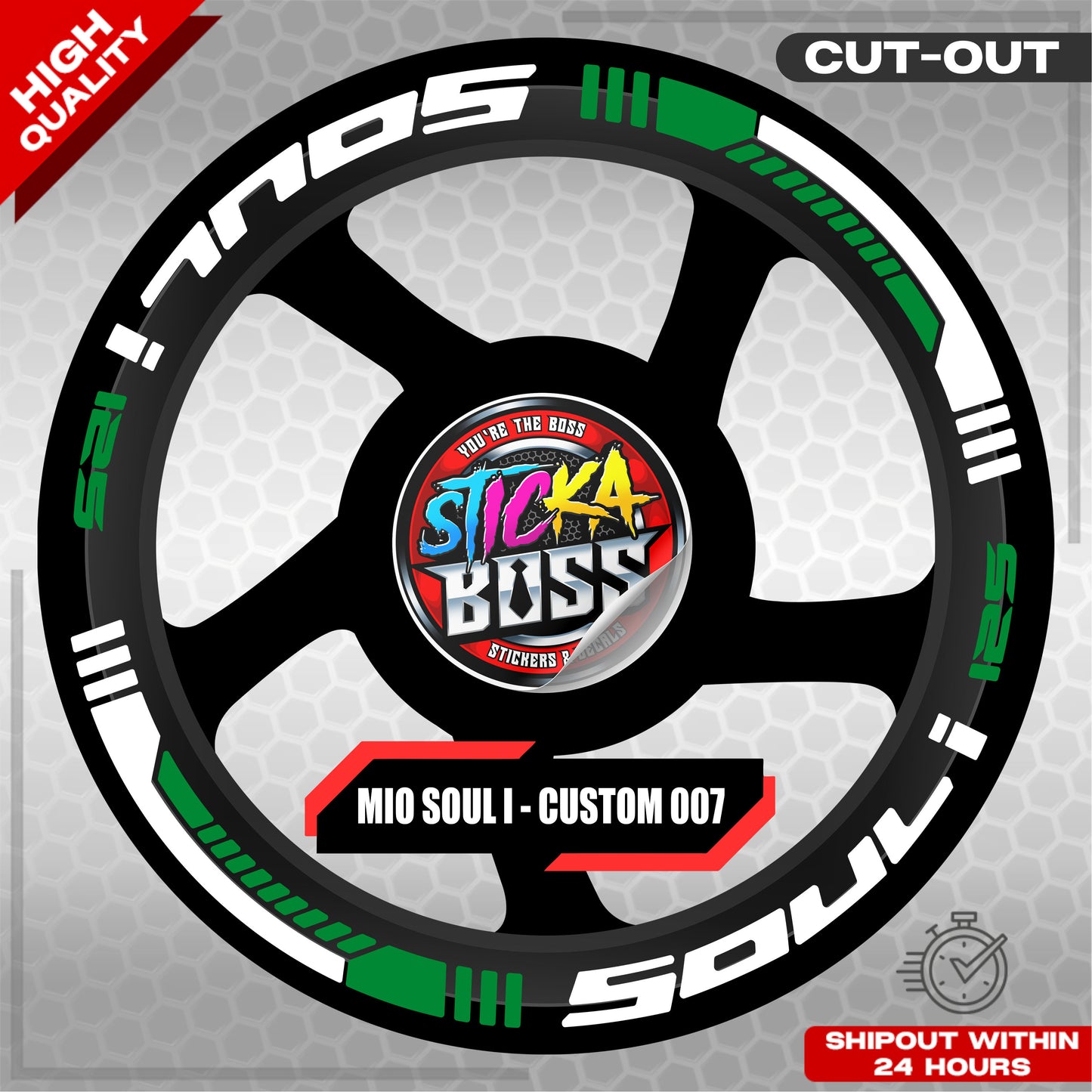 MIO SOUL I 125 MAG STICKER SET ( 2 MAGS ) - CUSTOM 007 | VINYL WATERPROOF CUT-OUT DECALS