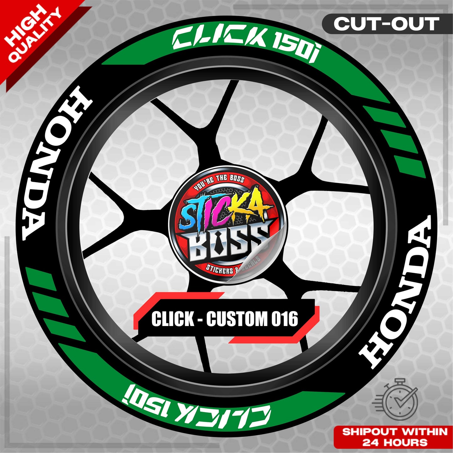 CLICK 150 MAG STICKER SET ( 2 MAGS ) - CUSTOM 016 | VINYL WATERPROOF CUT-OUT DECALS