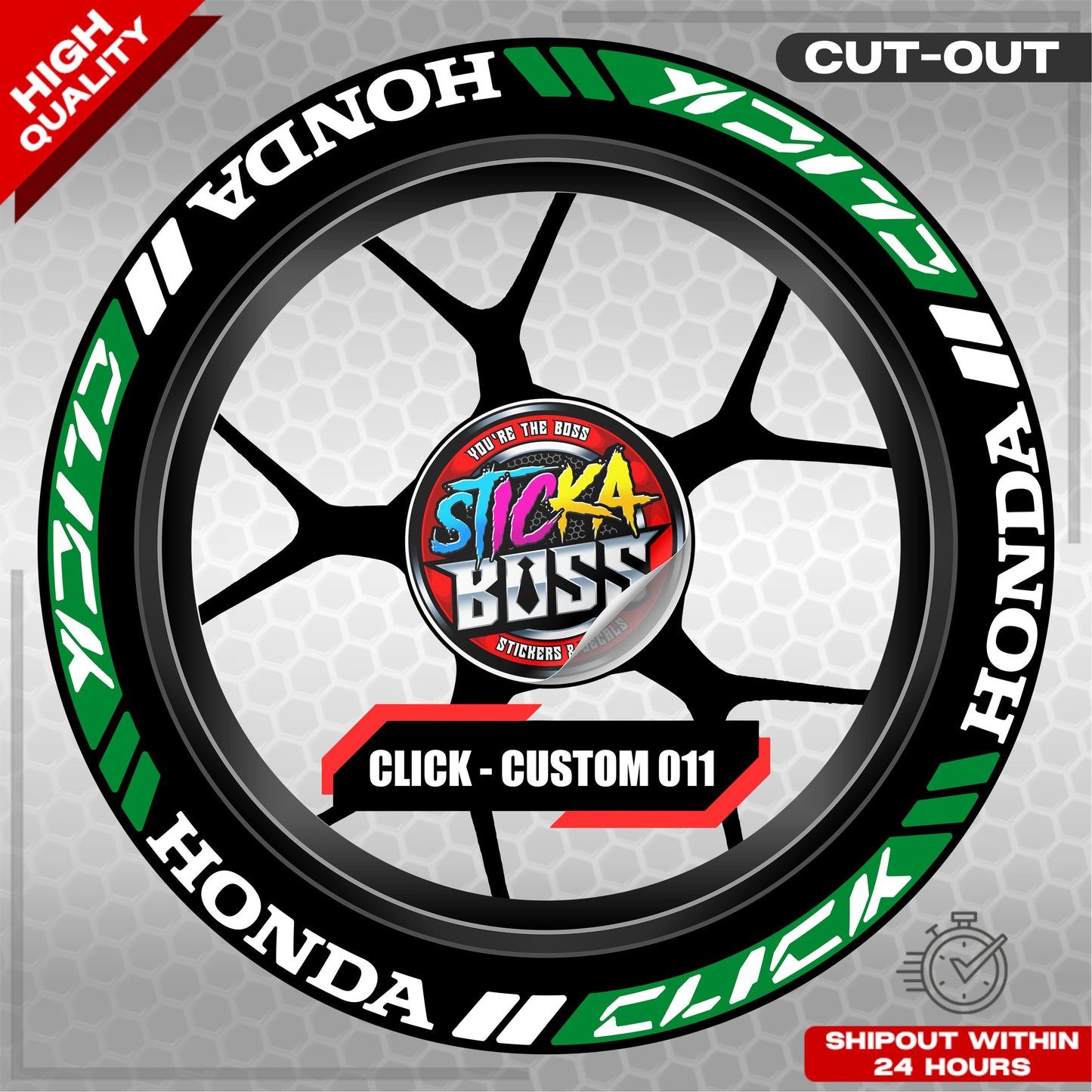 CLICK 125 / 150 / 160 MAG STICKER SET  ( 2 MAGS ) - CUSTOM 011 | VINYL WATERPROOF CUT-OUT DECALS