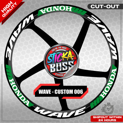 WAVE 110 / 125 MAG STICKER SET ( 2 MAGS ) - CUSTOM 006 | VINYL WATERPROOF CUT-OUT DECALS
