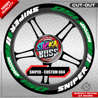 SNIPER 150 / 155 MAGS STICKER SET  ( 2 MAGS ) - CUSTOM 004 | VINYL WATERPROOF CUT-OUT DECALS