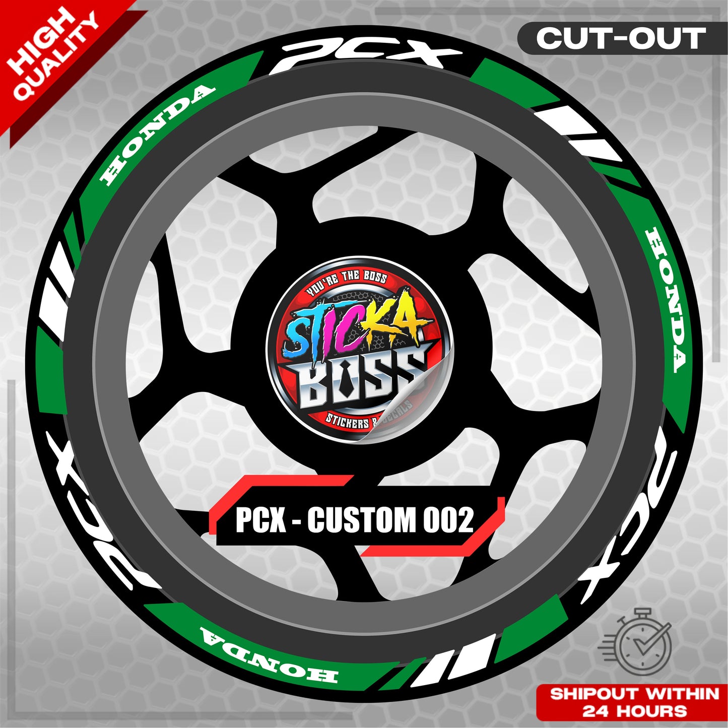 PCX 150 / 160 MAGS STICKER SET  ( 2 MAGS ) - CUSTOM 002 | VINYL WATERPROOF CUT-OUT DECALS