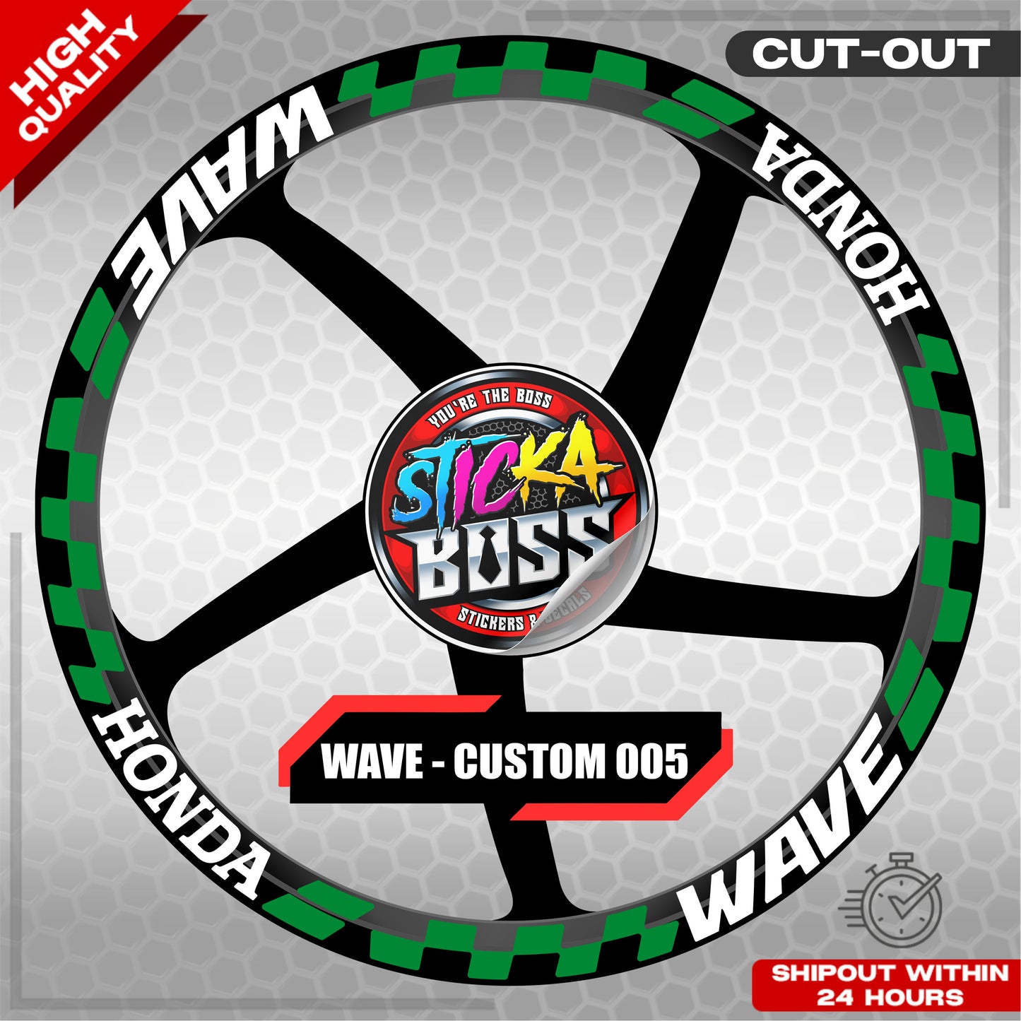 WAVE 110 / 125 MAG STICKER SET ( 2 MAGS ) - CUSTOM 005 | VINYL WATERPROOF CUT-OUT DECALS