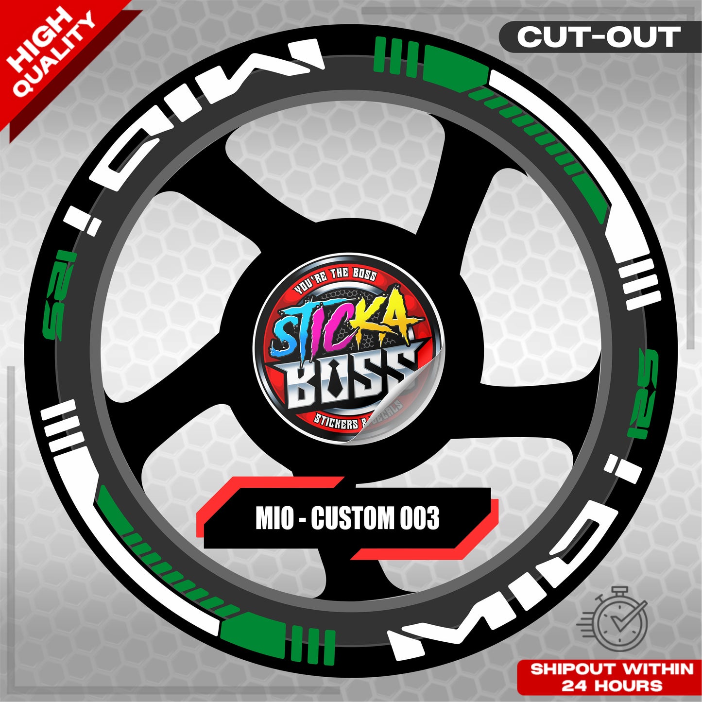 MIO I 125 MAG STICKER SET  ( 2 MAGS ) - CUSTOM 003 | VINYL WATERPROOF CUT-OUT DECALS