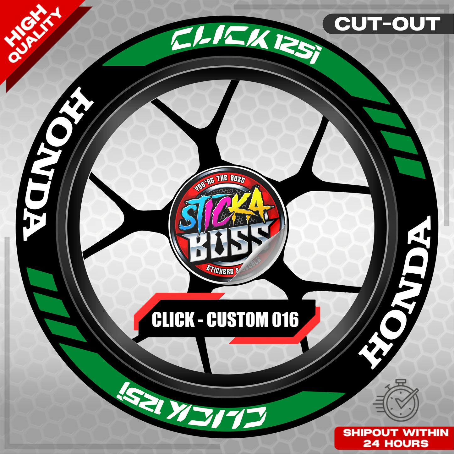 CLICK 125 MAG STICKER SET ( 2 MAGS ) - CUSTOM 016 | VINYL WATERPROOF CUT-OUT DECALS