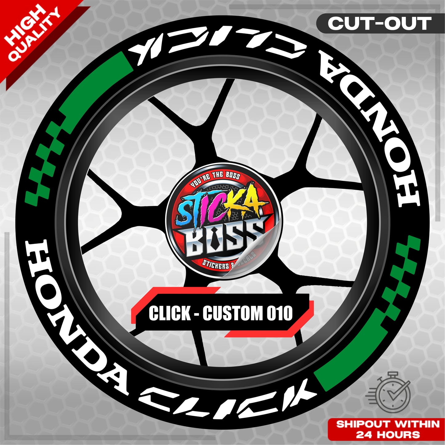 CLICK 125 / 150 / 160 MAG STICKER SET  ( 2 MAGS ) - CUSTOM 010 | VINYL WATERPROOF CUT-OUT DECALS