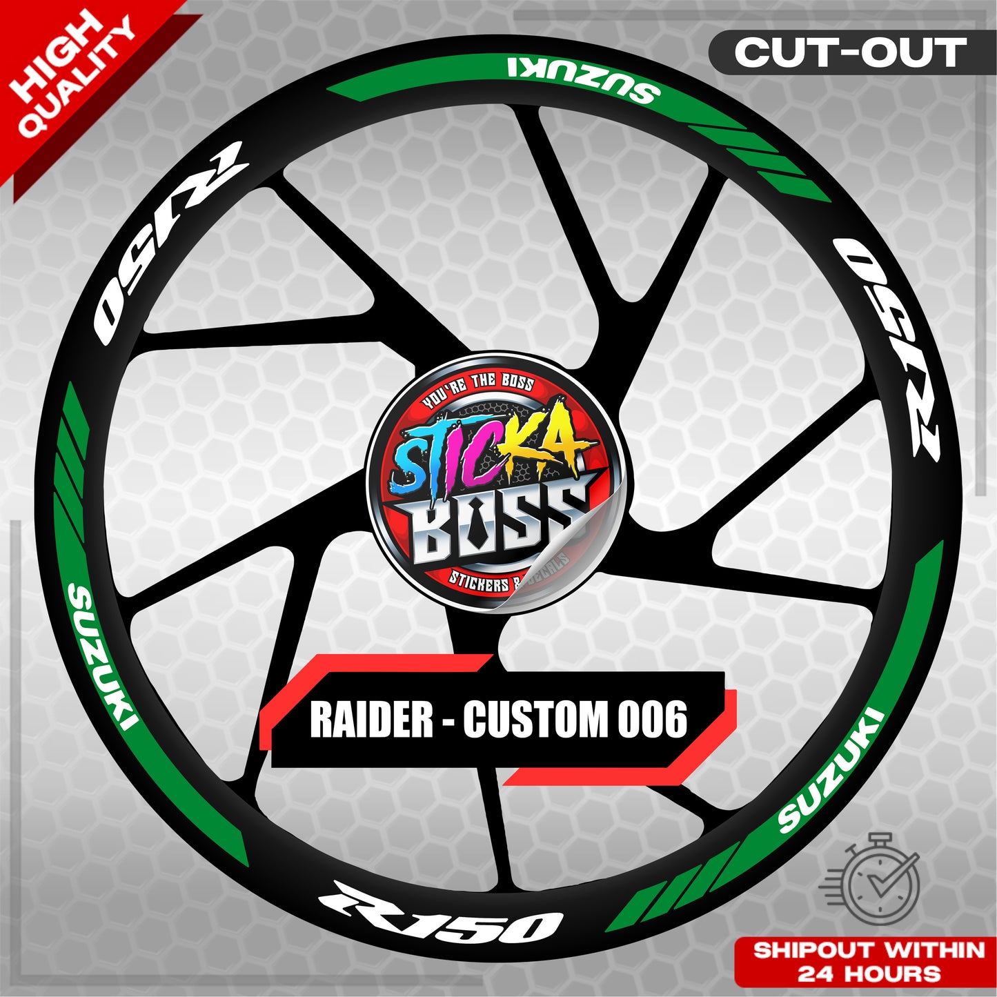 RAIDER R150 MAG STICKER SET ( 2 MAGS ) - CUSTOM 006 | VINYL WATERPROOF CUT-OUT DECALS