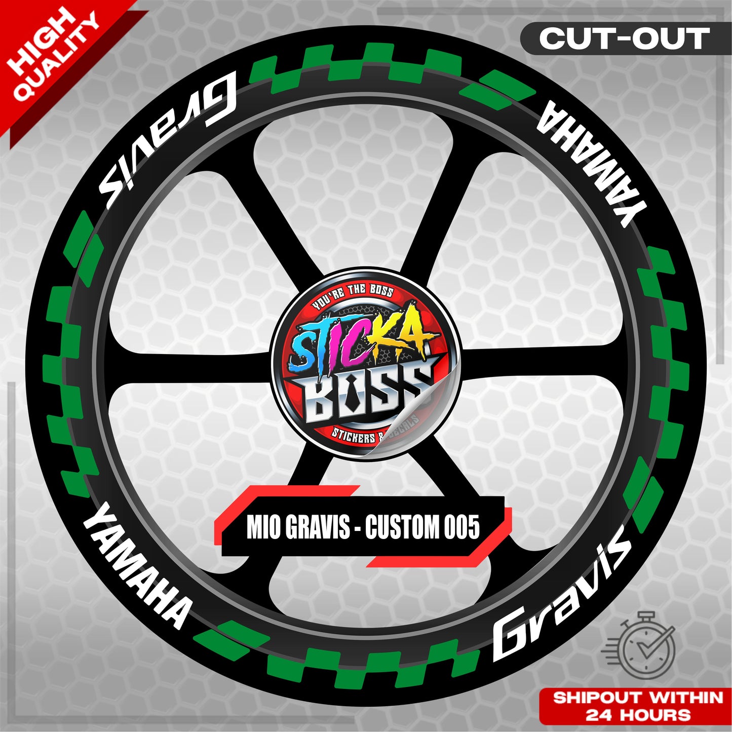 MIO GRAVIS MAG STICKER SET ( 2 MAGS ) - CUSTOM 005 | VINYL WATERPROOF CUT-OUT DECALS