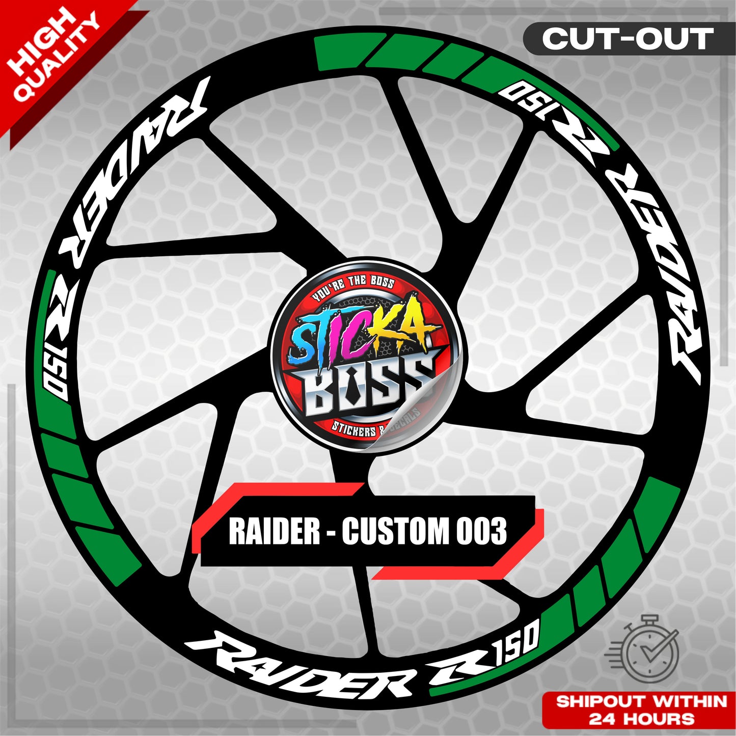 RAIDER R150 MAG STICKER SET ( 2 MAGS ) - CUSTOM 003 | VINYL WATERPROOF CUT-OUT DECALS