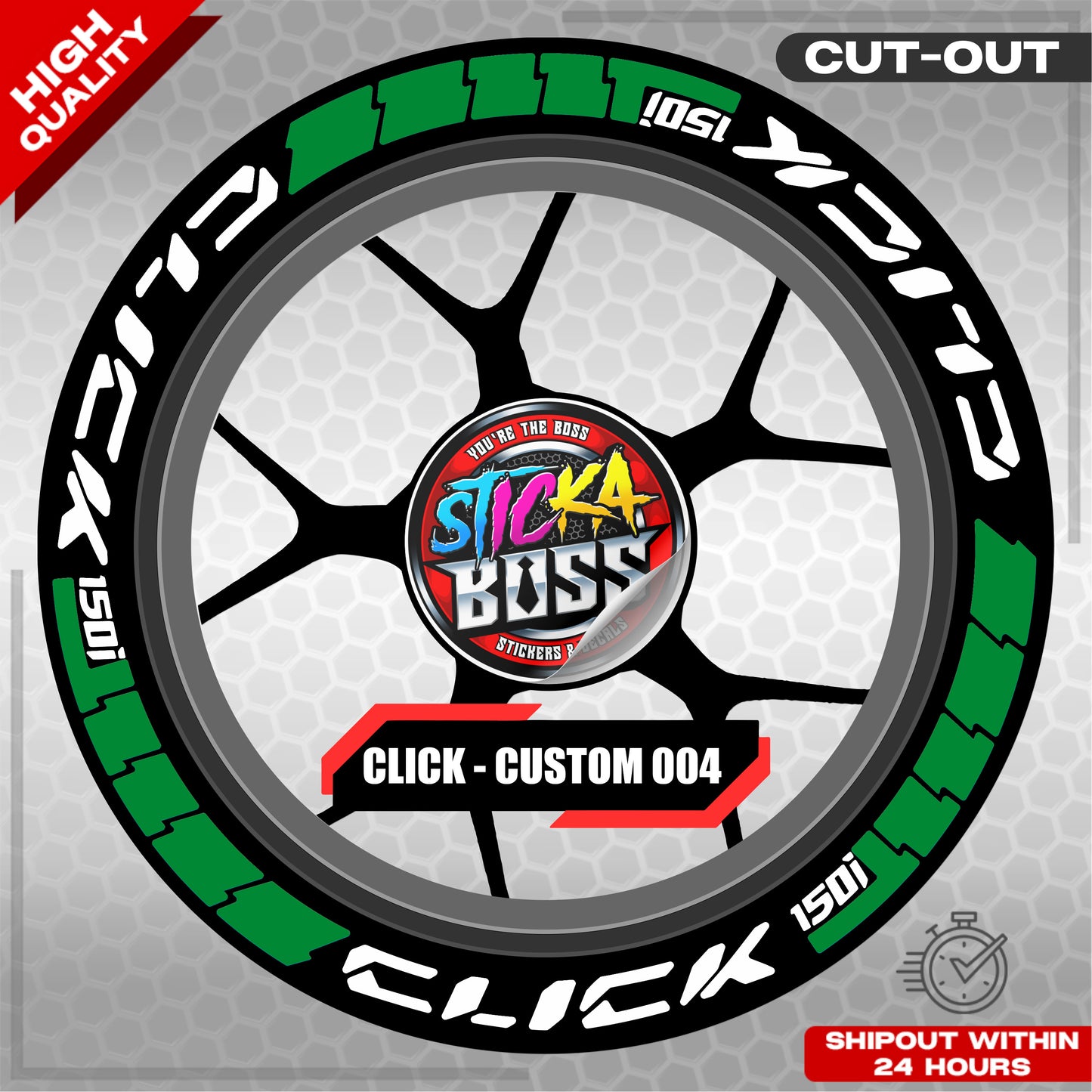 CLICK 150 MAGS STICKER SET  ( 2 MAGS ) - CUSTOM 004 | VINYL WATERPROOF CUT-OUT DECALS