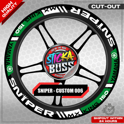 SNIPER 150 / 155 MAGS STICKER SET  ( 2 MAGS ) - CUSTOM 006 | VINYL WATERPROOF CUT-OUT DECALS